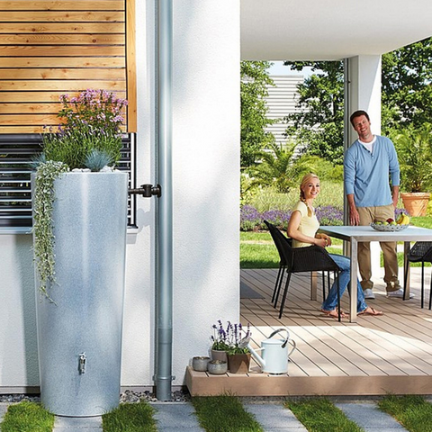 Image of Regenton Stone met Plantenbak 350 liter